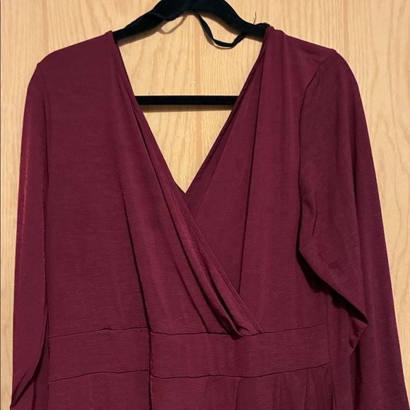 Sky Dresses & Skirts - Sky Deep Red Long Sleeve Dress